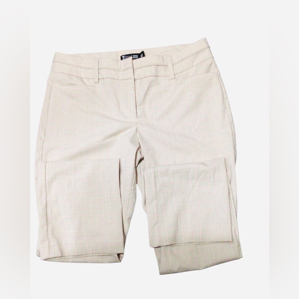 New York & Company Beige and Pink Checkered Trousers - Picture 2 of 3
